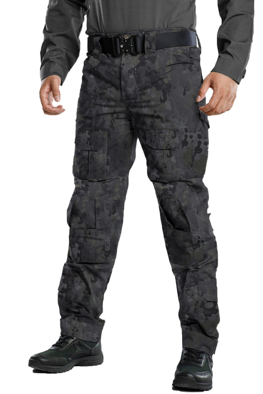 TRGPSG Men's Fleece Lined Outdoors Cargo Pants Waterproof Hiking Pants Casual Thermal Cargo Pants Winter Insulated Work Pants