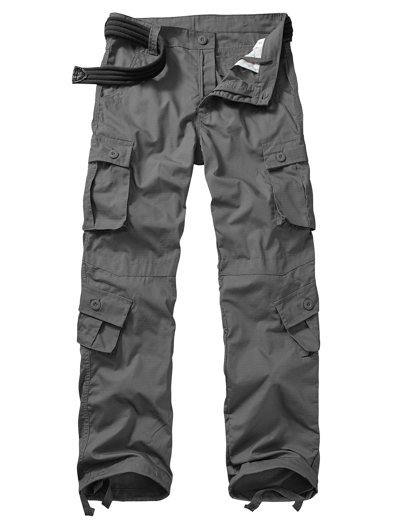 TRGPSG Men's Casual Work Cargo Pants Outdoor Hiking Pants with Pockets(No Belts)