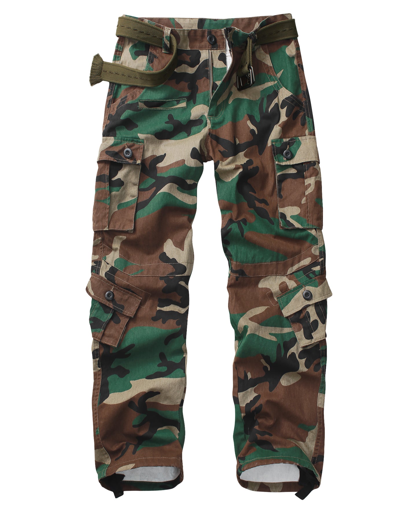 TRGPSG Men's Casual Relaxed Fit Cargo Pants with Pockets, Outdoor Camo Cotton Work Pants for Men