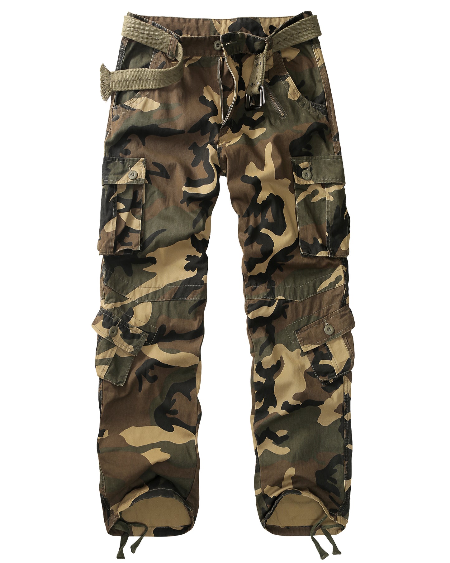 TRGPSG Men's Casual Relaxed Fit Cargo Pants with Pockets, Outdoor Camo Cotton Work Pants for Men