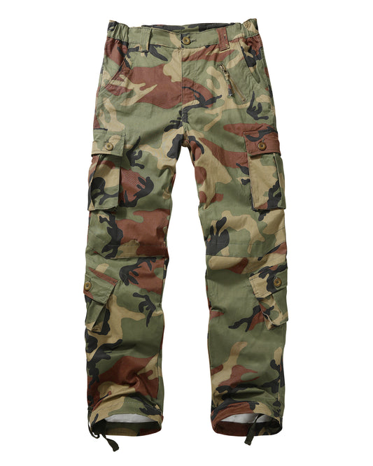 TRGPSG Women's Cargo Pants with 8 Pockets Cotton Casual Work Pants(No Belt)