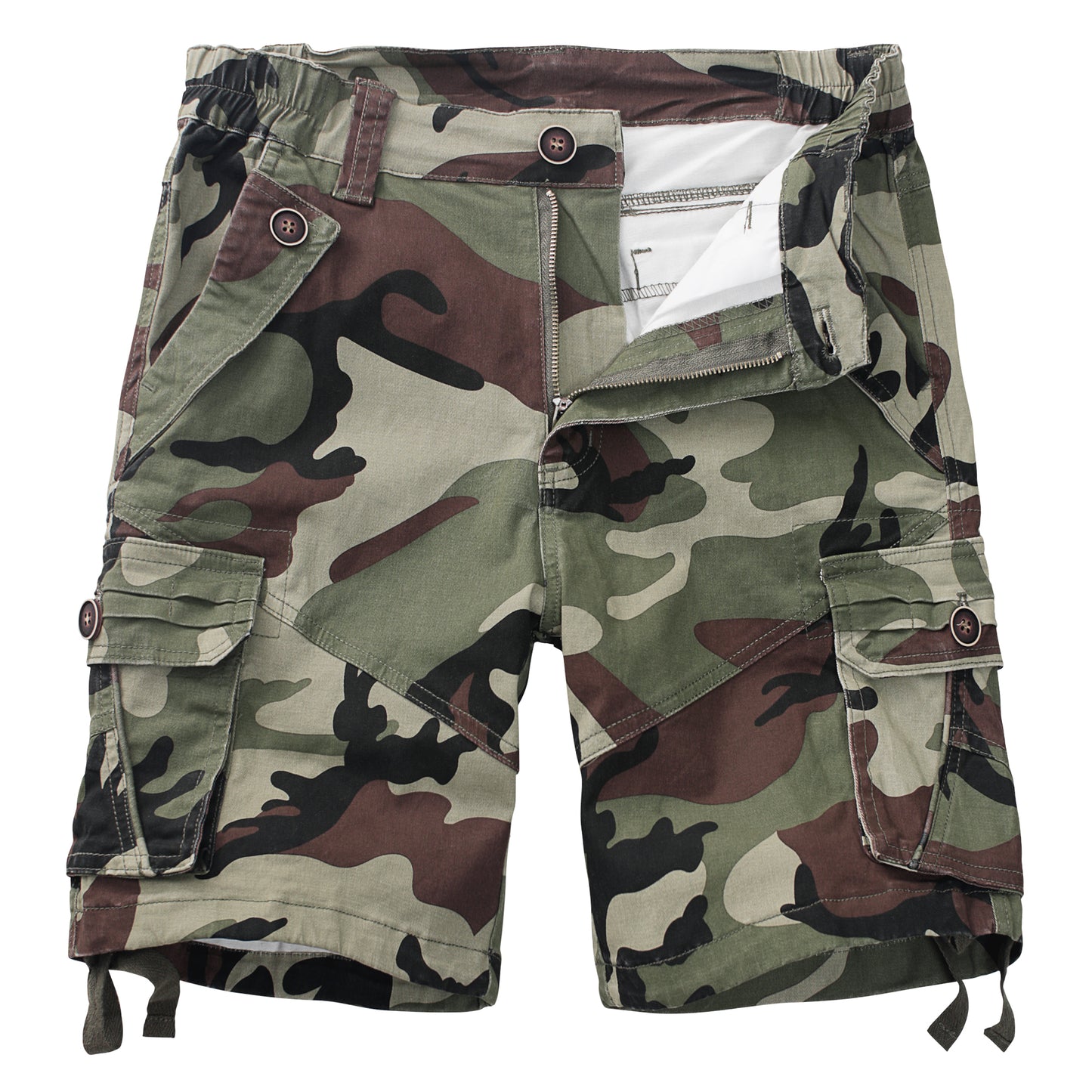 Women's Casual Fitted Multi-Pockets Twill Bermuda Cargo Shorts(No Belt)