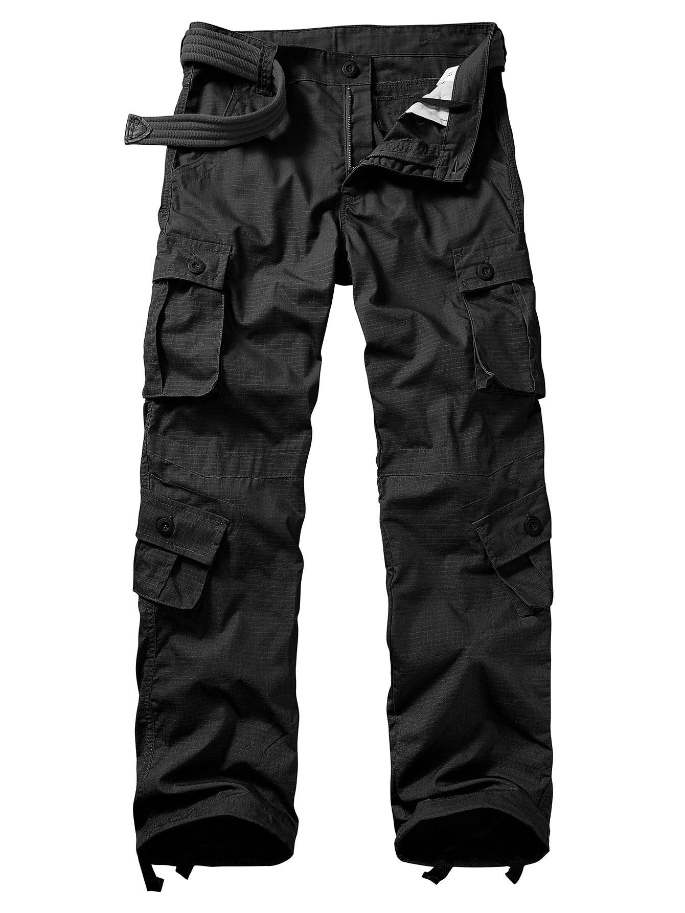 TRGPSG Men's Casual Work Cargo Pants Outdoor Hiking Pants with Pockets(No Belts)