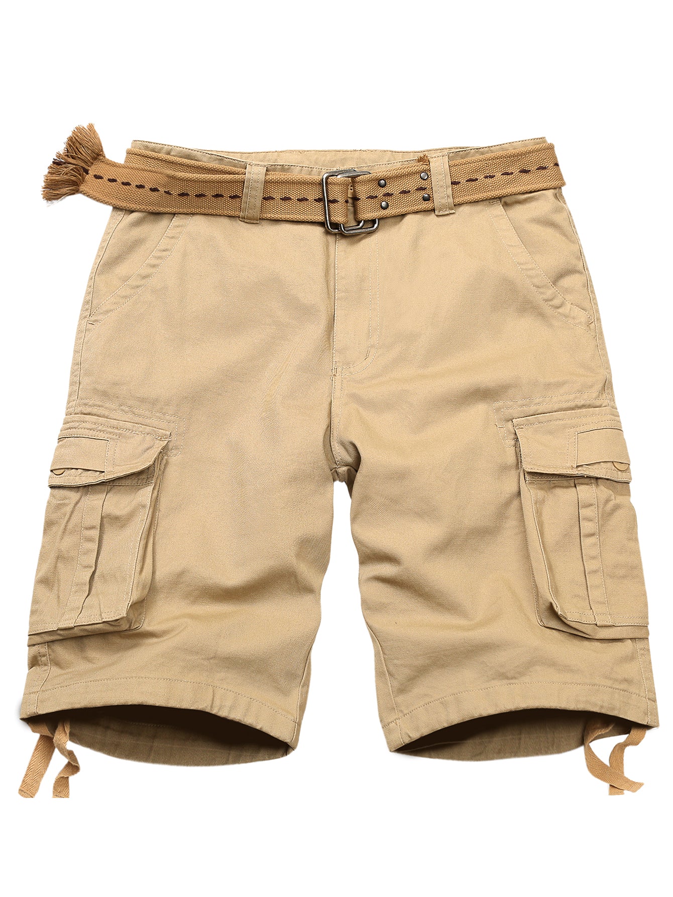 TRGPSG Lightweight Cargo Shorts for Men,Comfort Cargo Style with 6 Pockets,Casual Cotton Durability Work Shorts(No Belts)