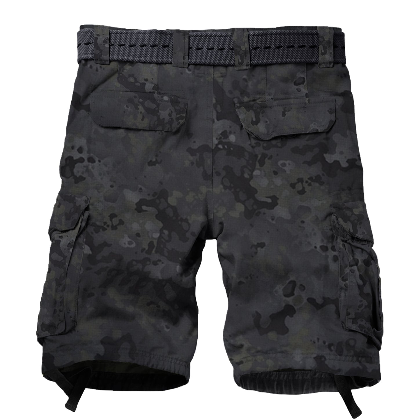 TRGPSG Men's Camo Multi-Pocket Relaxed Fit Casual Shorts,Outdoor Camouflage Twill Cargo Shorts 11" Inseam