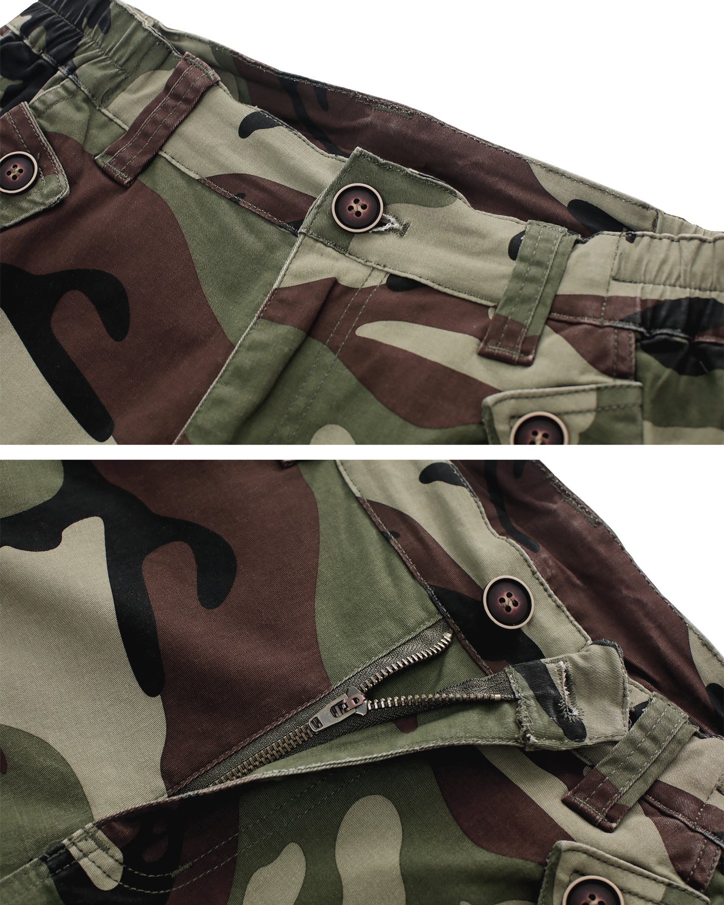 Women's Casual Fitted Multi-Pockets Twill Bermuda Cargo Shorts(No Belt)