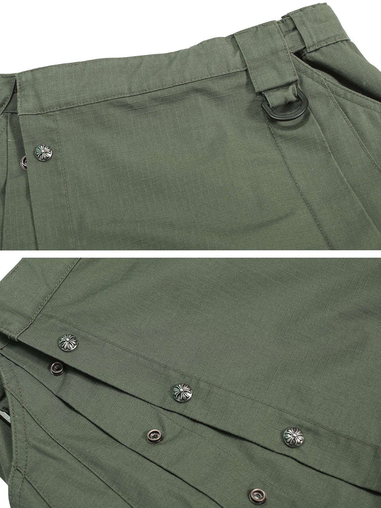 TRGPSG Men's Kilt Camo Scottish Utility Kilt, 25" Pleated Tactical Kilt, Irish Highland Hybrid Kilts with Pockets