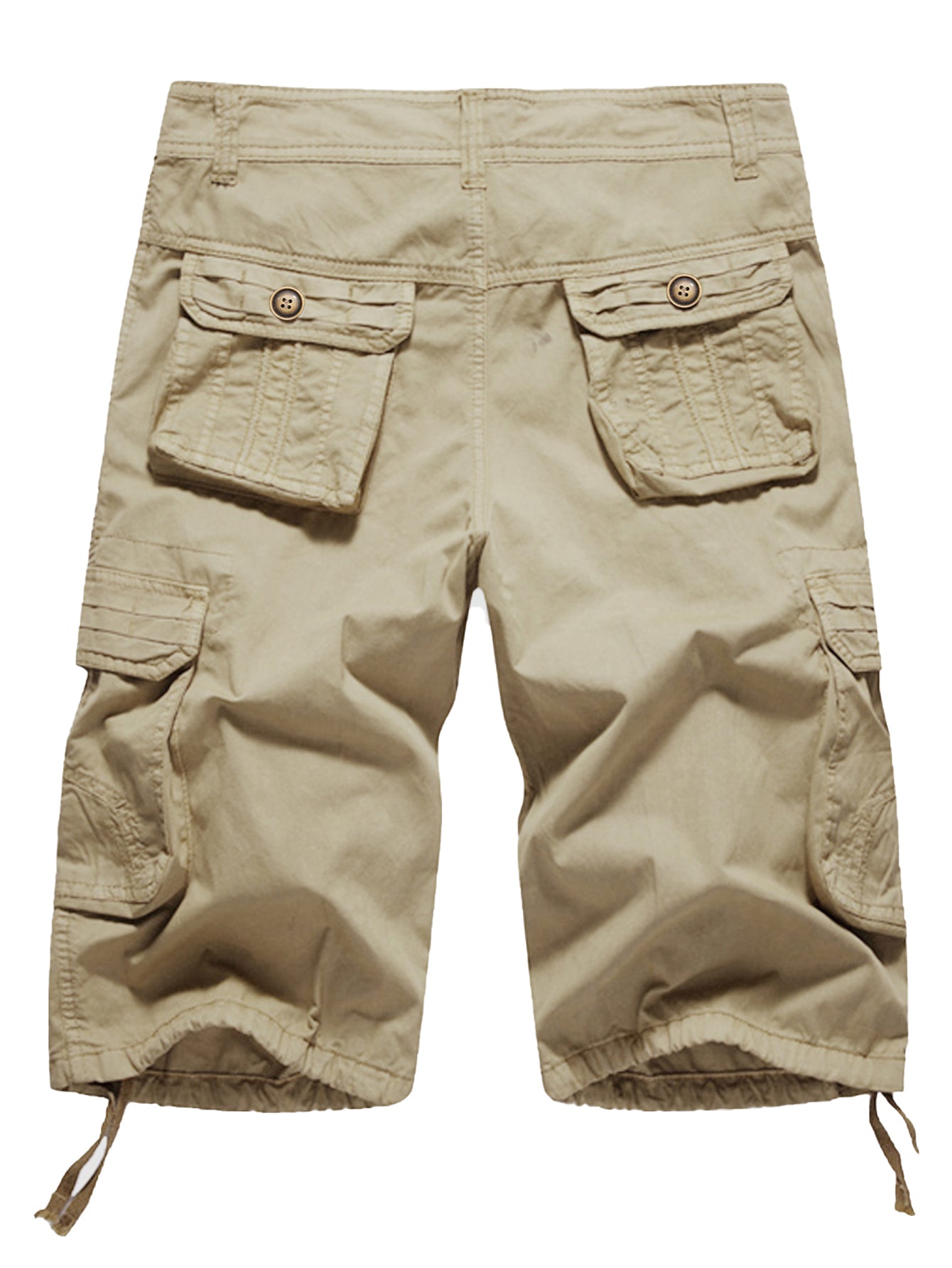 Women's Casual Fitted Multi-Pockets Twill Bermuda Cargo Shorts(No Belt)