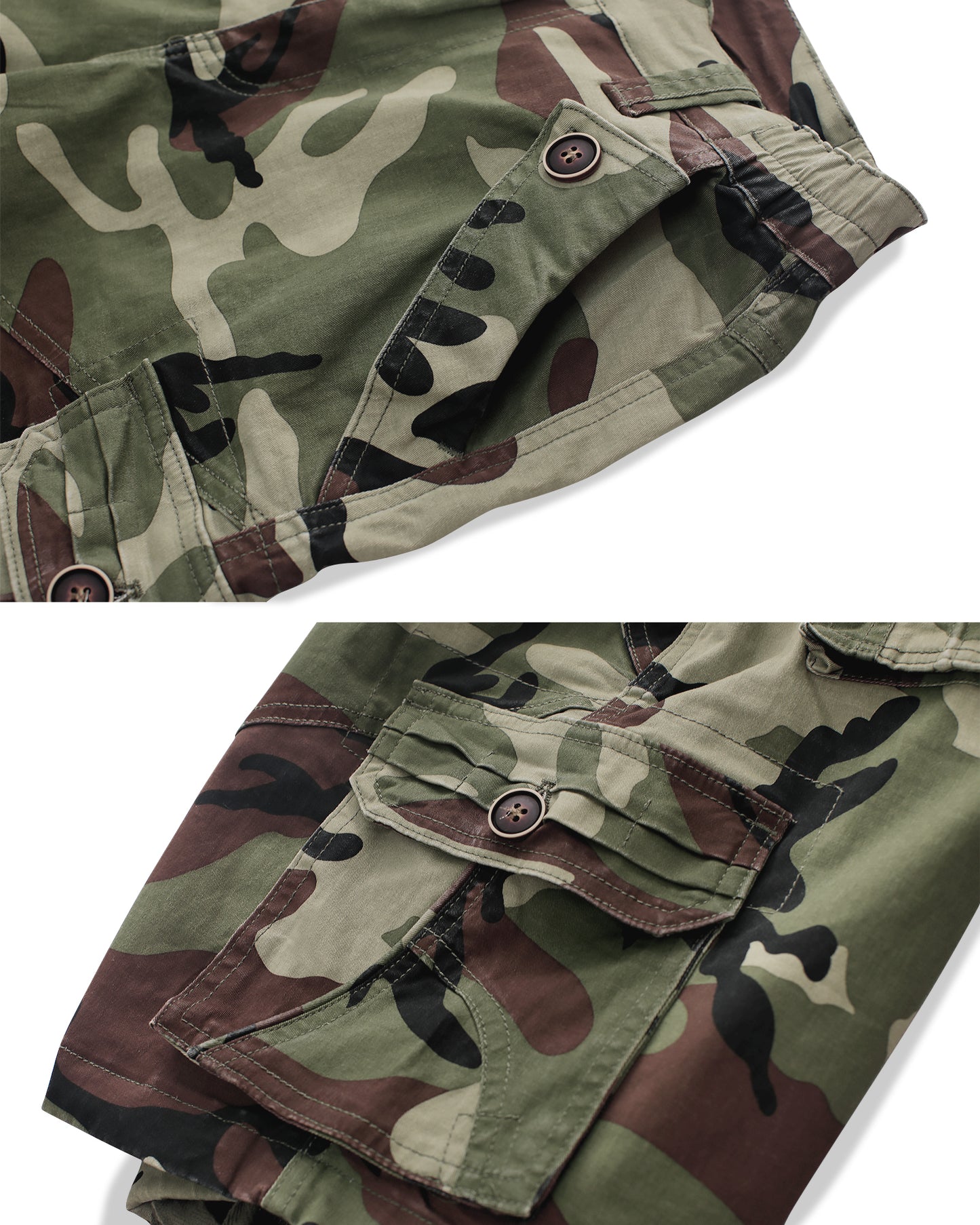 Women's Casual Fitted Multi-Pockets Twill Bermuda Cargo Shorts(No Belt)