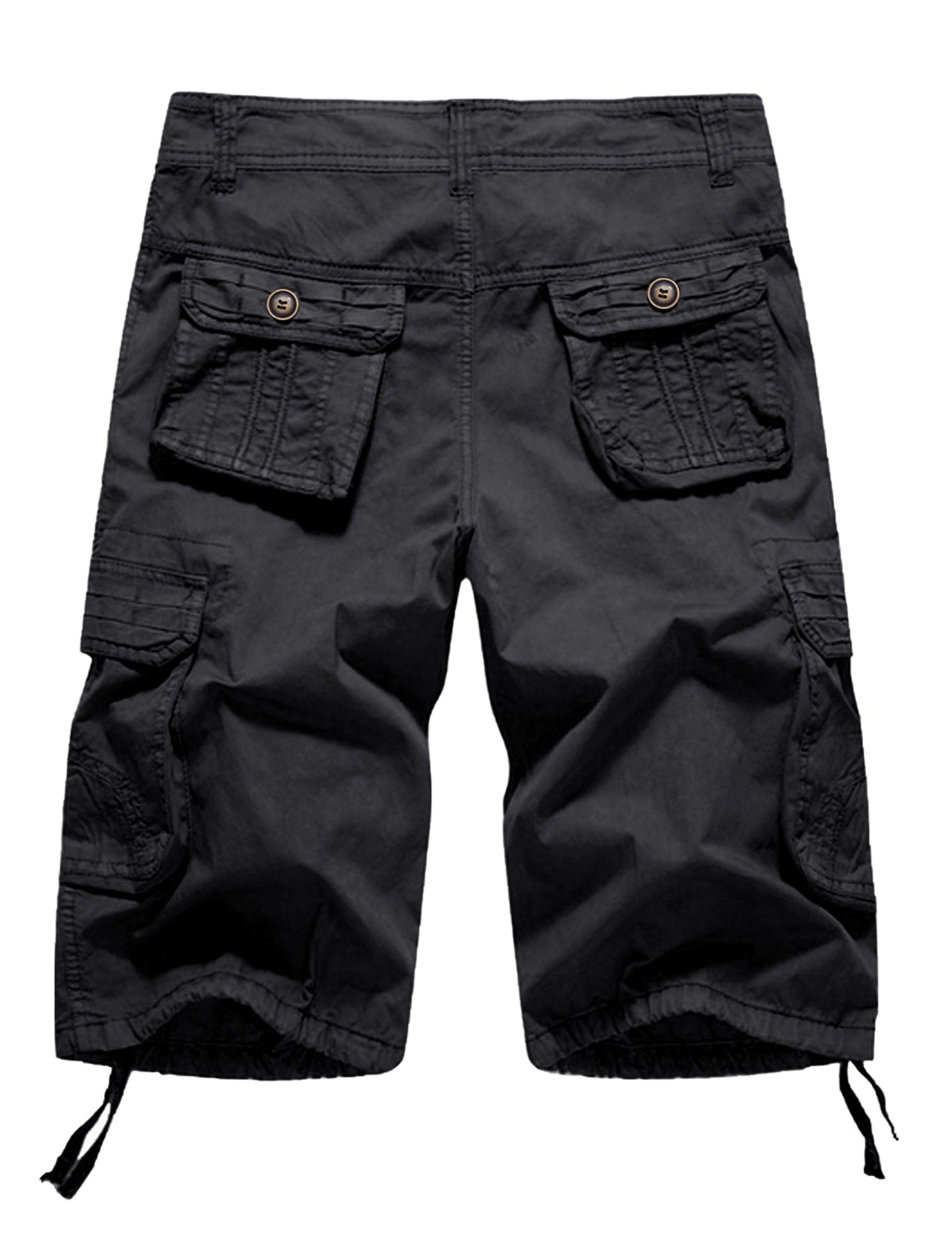 Women's Casual Fitted Multi-Pockets Twill Bermuda Cargo Shorts(No Belt)