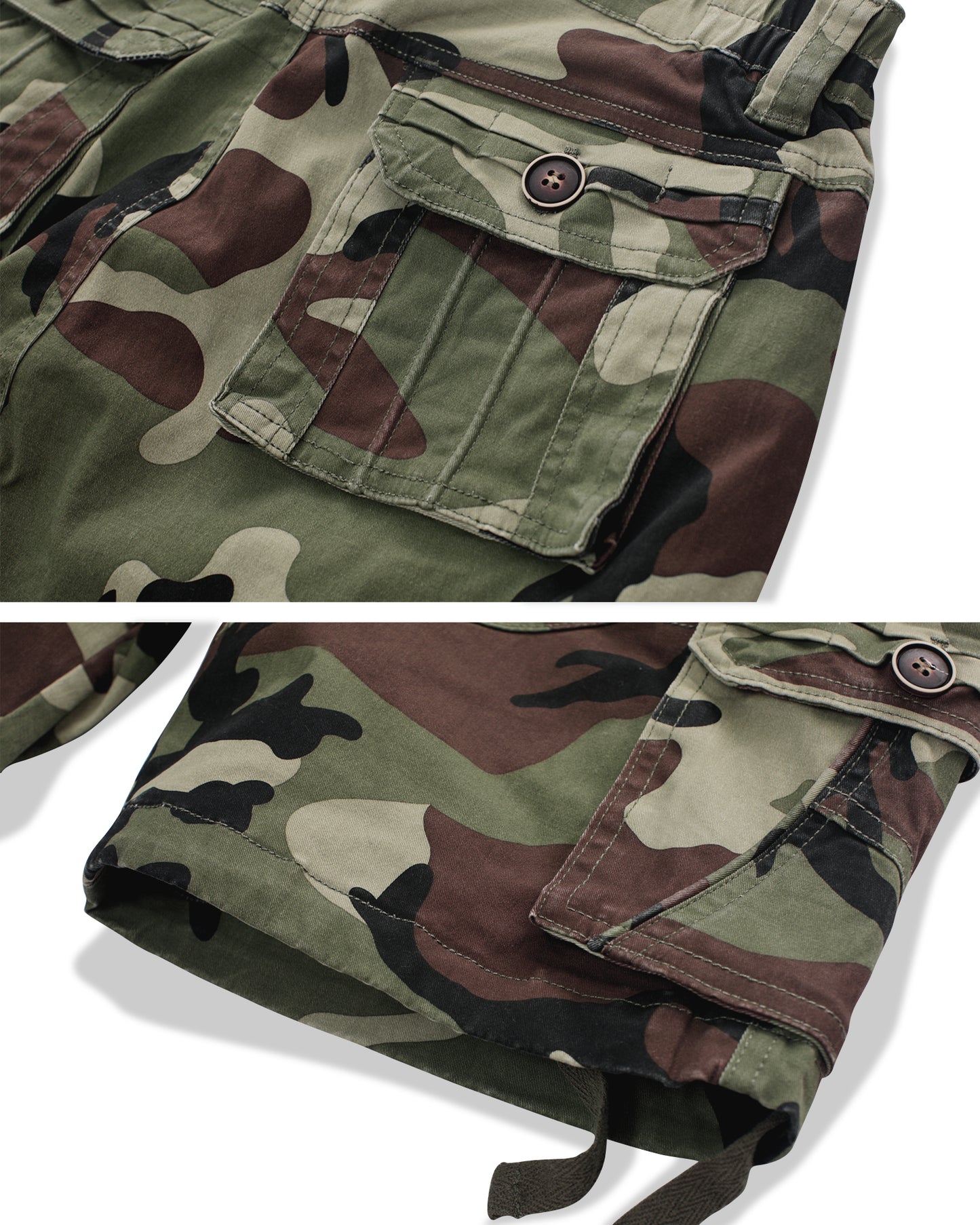 Women's Casual Fitted Multi-Pockets Twill Bermuda Cargo Shorts(No Belt)