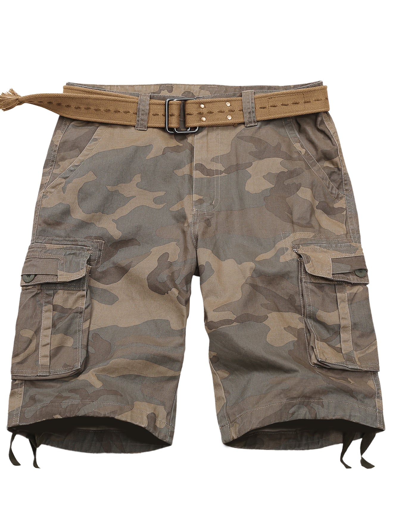 TRGPSG Lightweight Cargo Shorts for Men,Comfort Cargo Style with 6 Pockets,Casual Cotton Durability Work Shorts(No Belts)