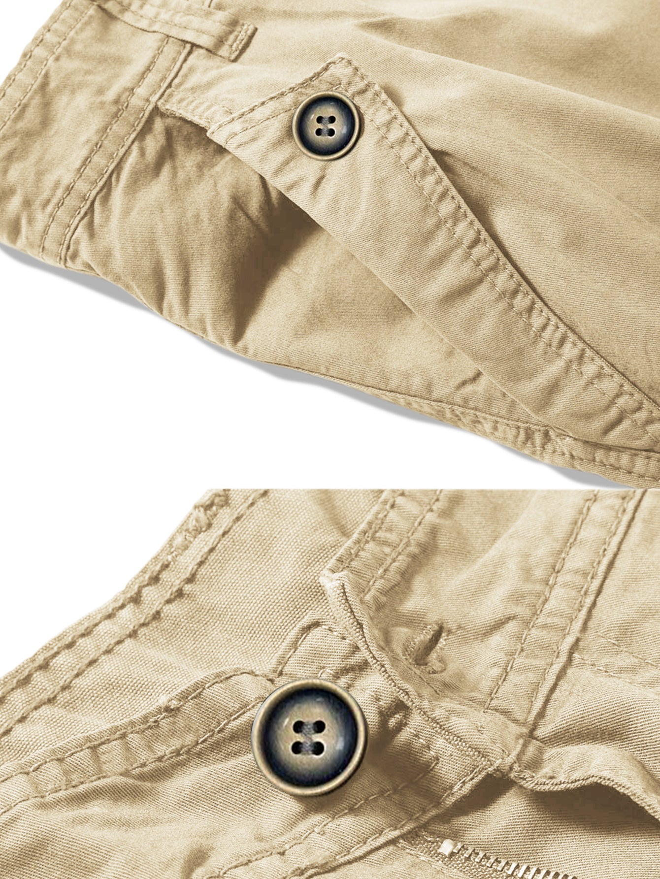 Women's Casual Fitted Multi-Pockets Twill Bermuda Cargo Shorts(No Belt)