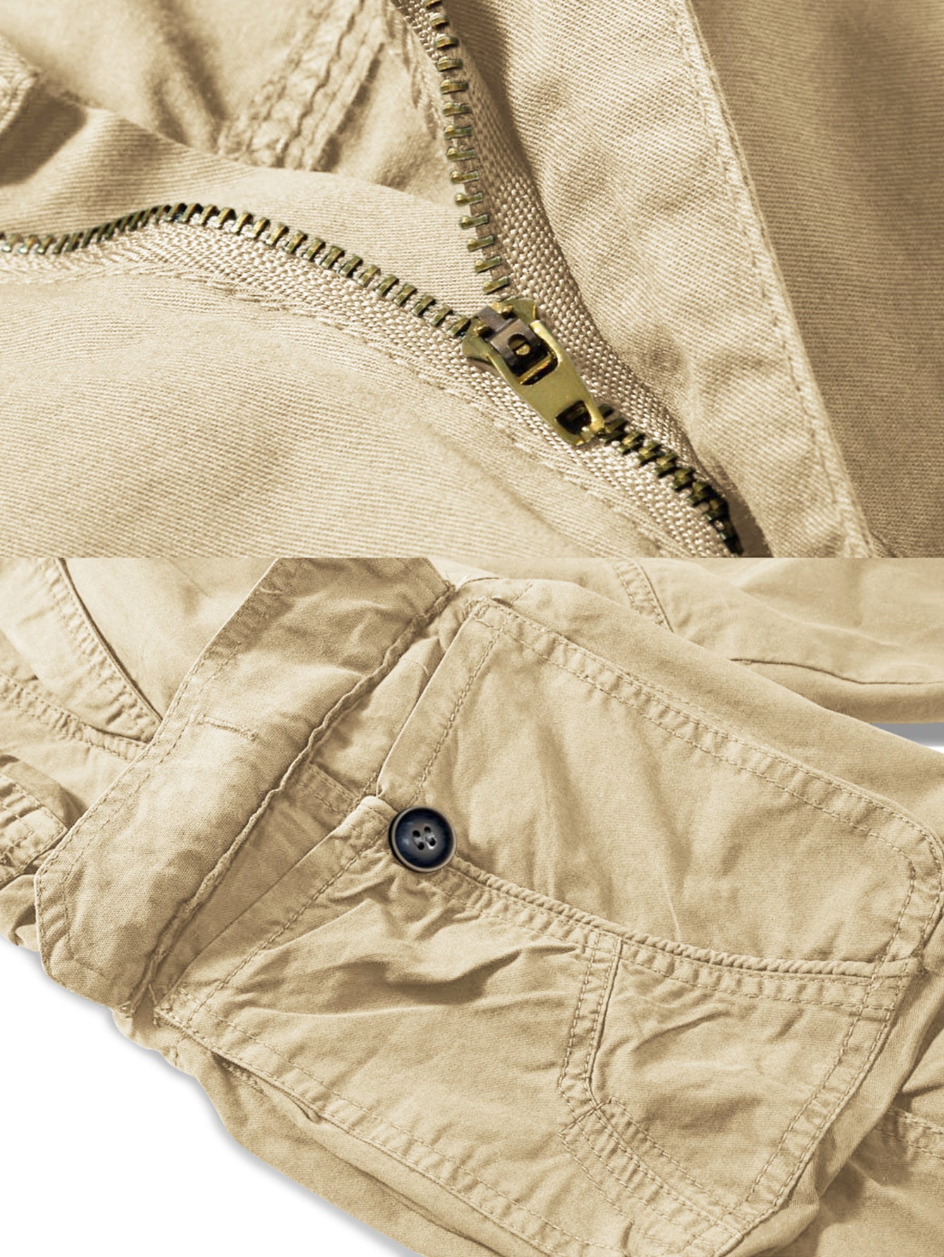 Women's Casual Fitted Multi-Pockets Twill Bermuda Cargo Shorts(No Belt)