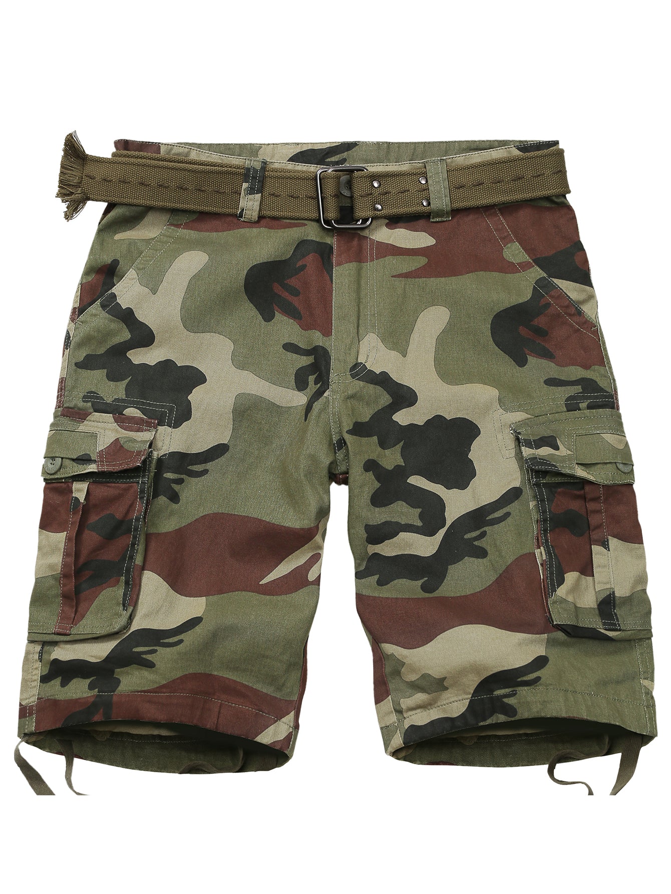 TRGPSG Lightweight Cargo Shorts for Men,Comfort Cargo Style with 6 Pockets,Casual Cotton Durability Work Shorts(No Belts)