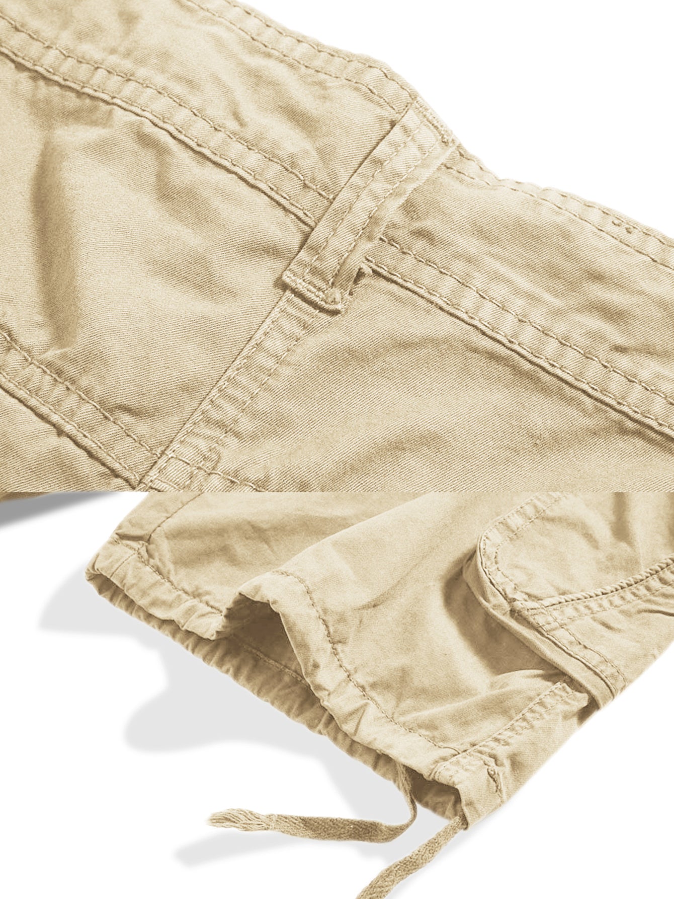 Women's Casual Fitted Multi-Pockets Twill Bermuda Cargo Shorts(No Belt)