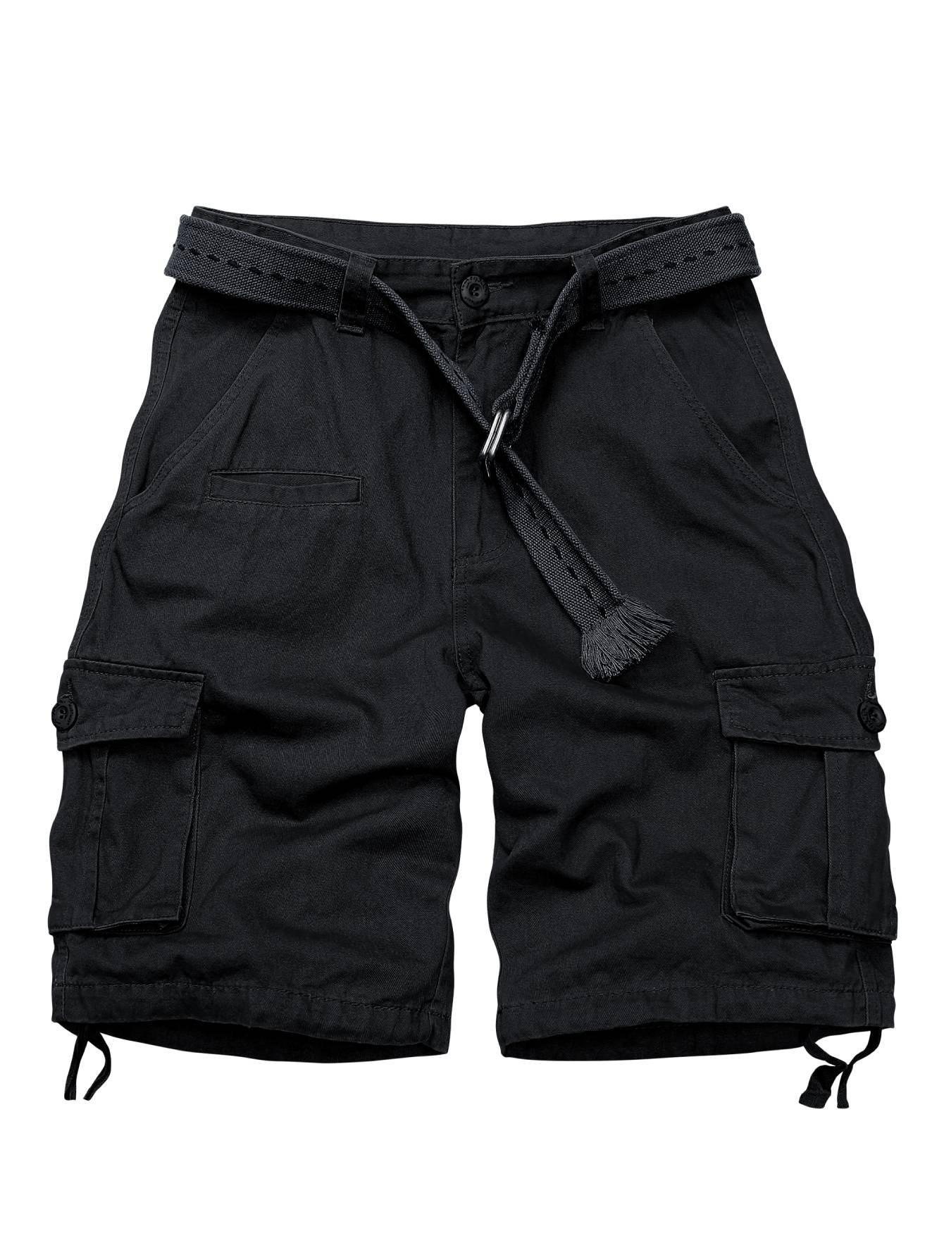Men's Cargo Shorts with 7 Pockets, Non-tearable Comfy Cotton Camo Shorts,Causal Summer Work Shorts,Cargo Style(No Belt)