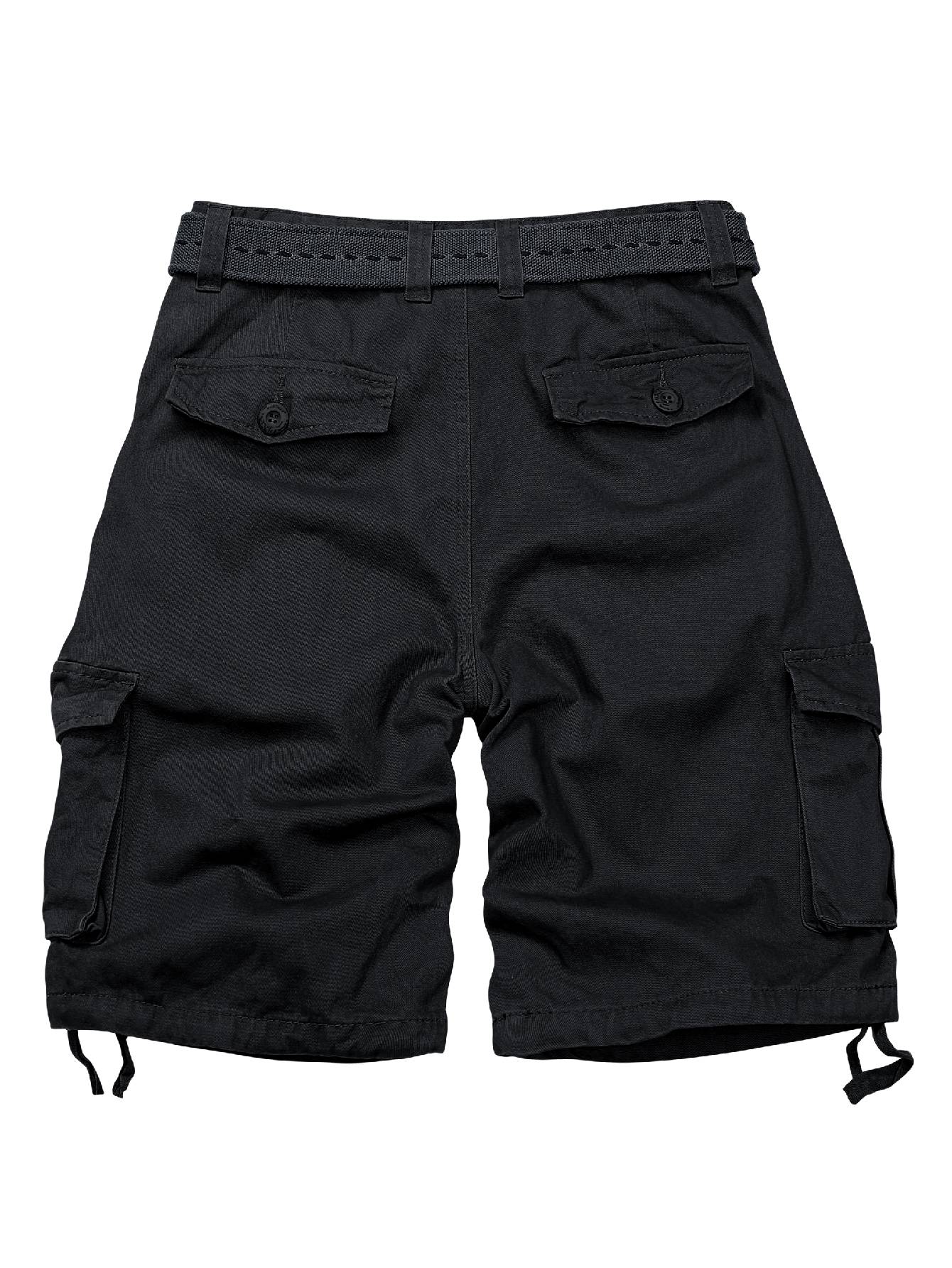 Men's Cargo Shorts with 7 Pockets, Non-tearable Comfy Cotton Camo Shorts,Causal Summer Work Shorts,Cargo Style(No Belt)