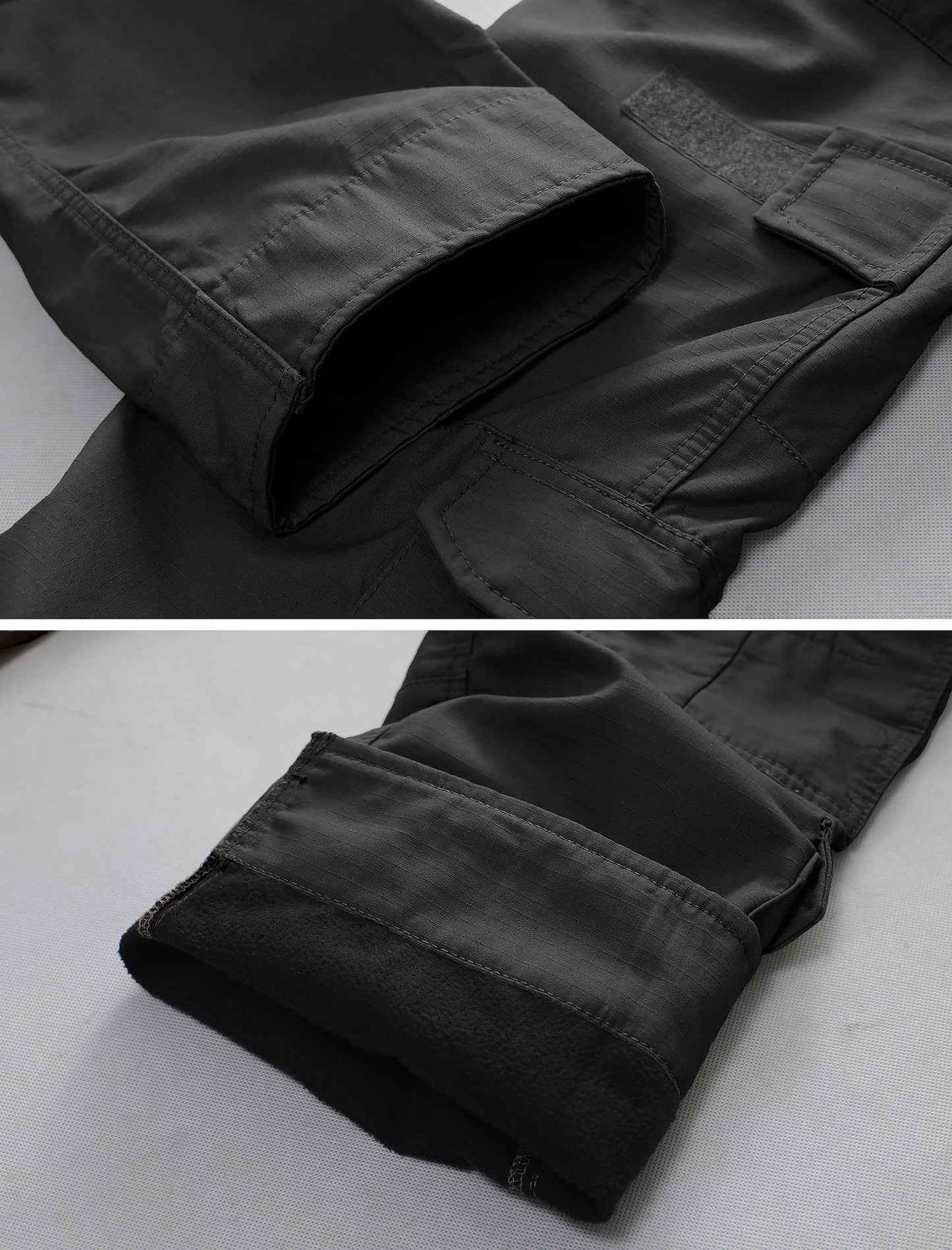 TRGPSG Men's Fleece Lined Outdoors Cargo Pants Waterproof Hiking Pants Casual Thermal Cargo Pants Winter Insulated Work Pants