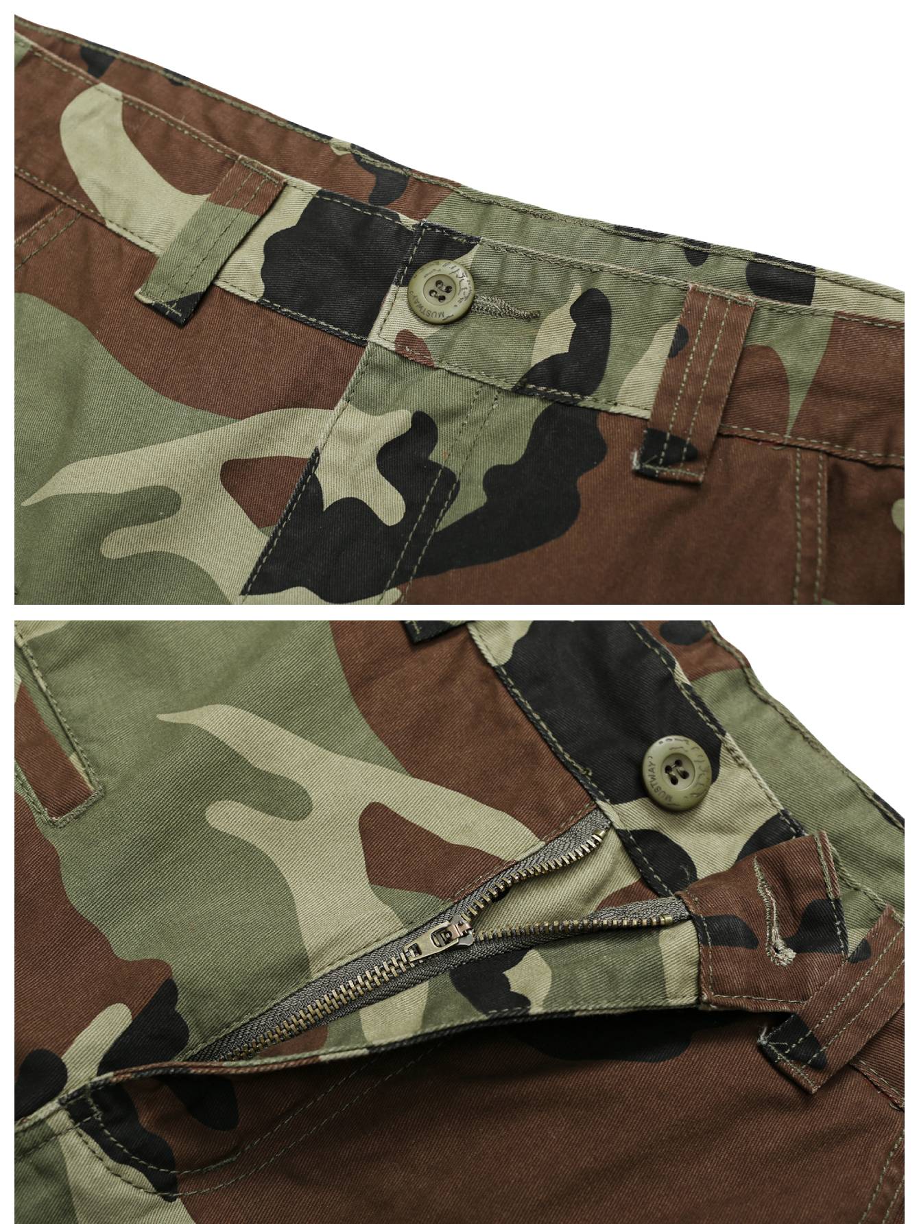 Men's Cargo Shorts with 7 Pockets, Non-tearable Comfy Cotton Camo Shorts,Causal Summer Work Shorts,Cargo Style(No Belt)