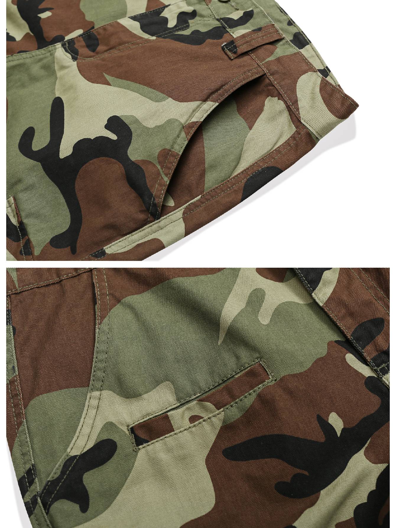 Men's Cargo Shorts with 7 Pockets, Non-tearable Comfy Cotton Camo Shorts,Causal Summer Work Shorts,Cargo Style(No Belt)