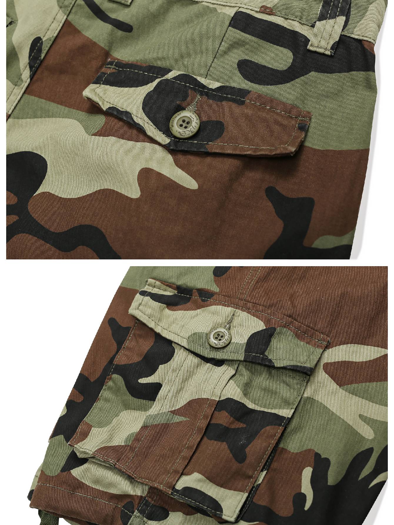 Men's Cargo Shorts with 7 Pockets, Non-tearable Comfy Cotton Camo Shorts,Causal Summer Work Shorts,Cargo Style(No Belt)