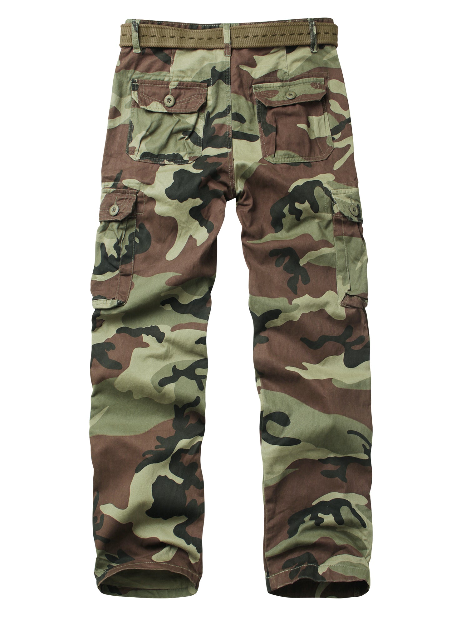 TRGPSG  Men's Casual Cargo Pants Military Army Camo Pants Combat Work Pants with 8 Pockets