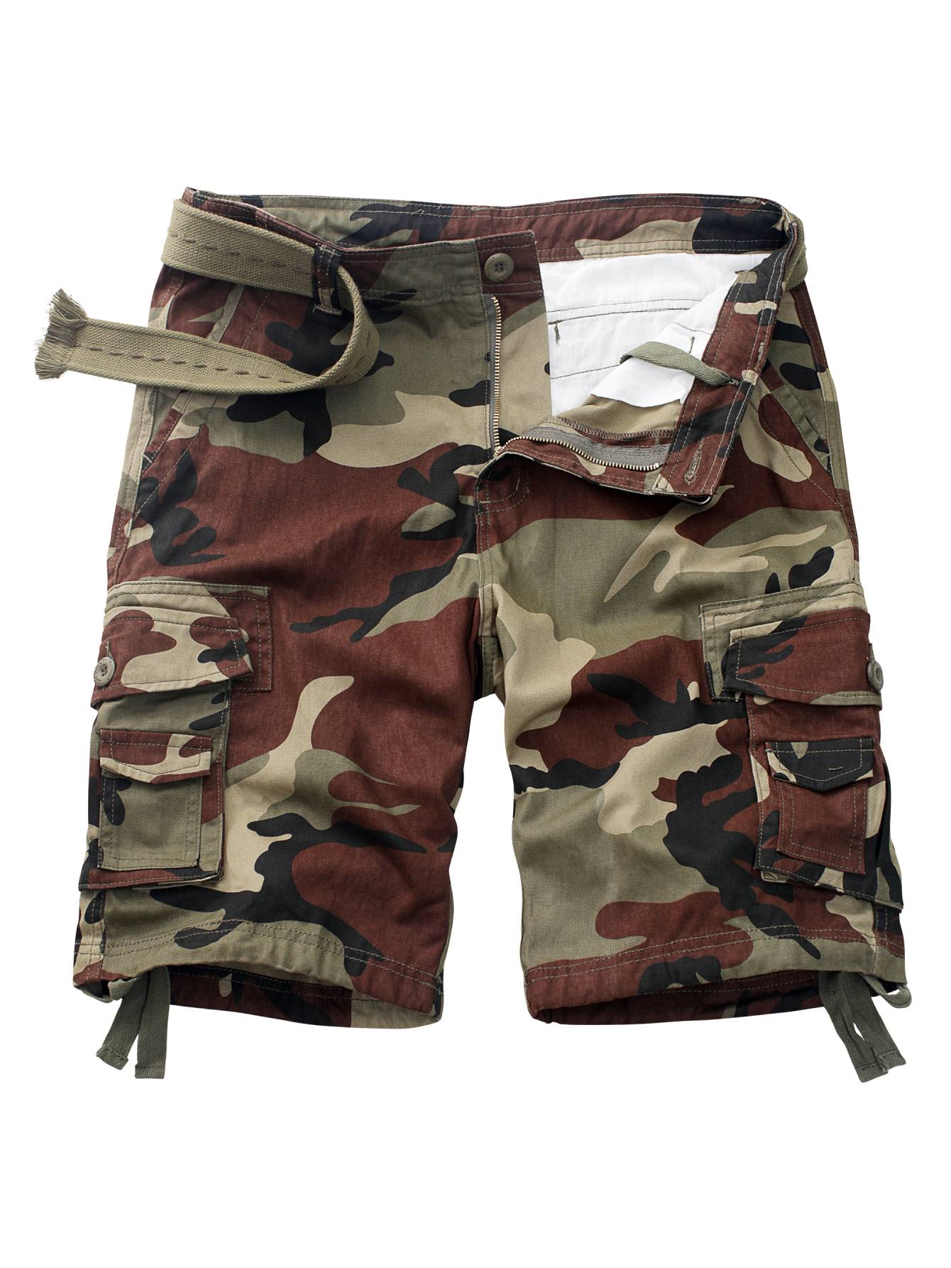 TRGPSG Cargo Shorts for Men Cotton Work Casual Shorts with Pockets(No Belt)