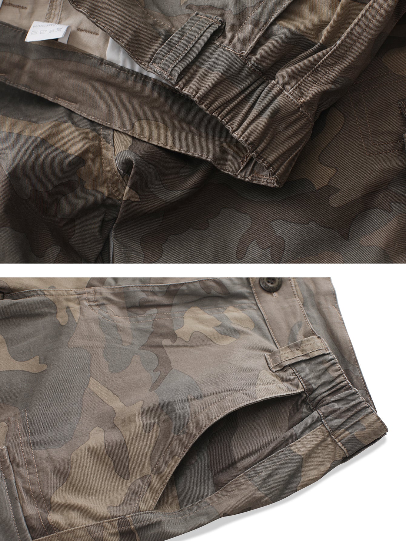 Women's Camo Casual Cargo Shorts Multi-Pockets Twill Bermuda Summer Shorts(No Belts)