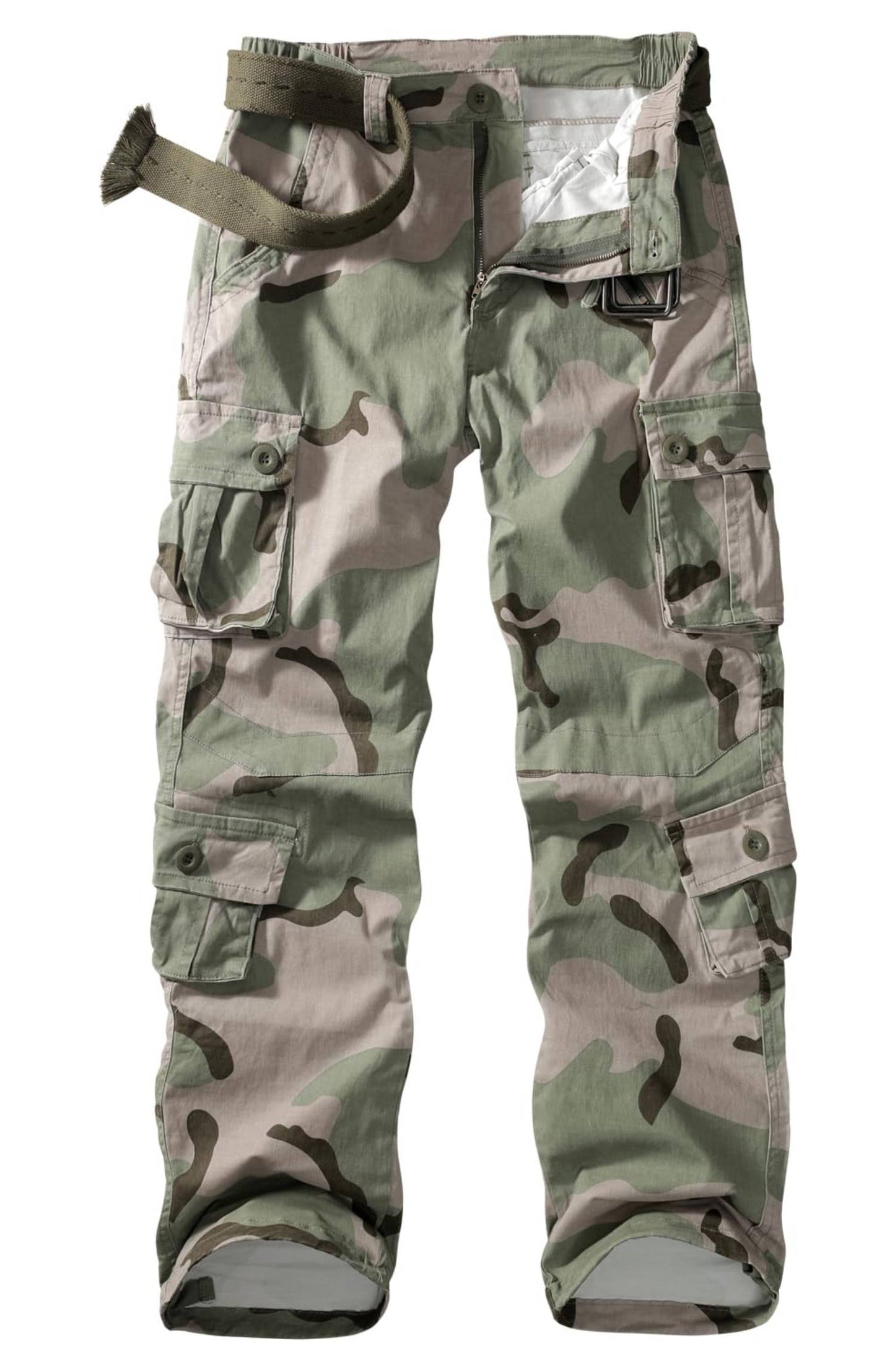 TRGPSG Women's Cargo Pants with 8 Pockets Cotton Casual Work Pants(No Belt)