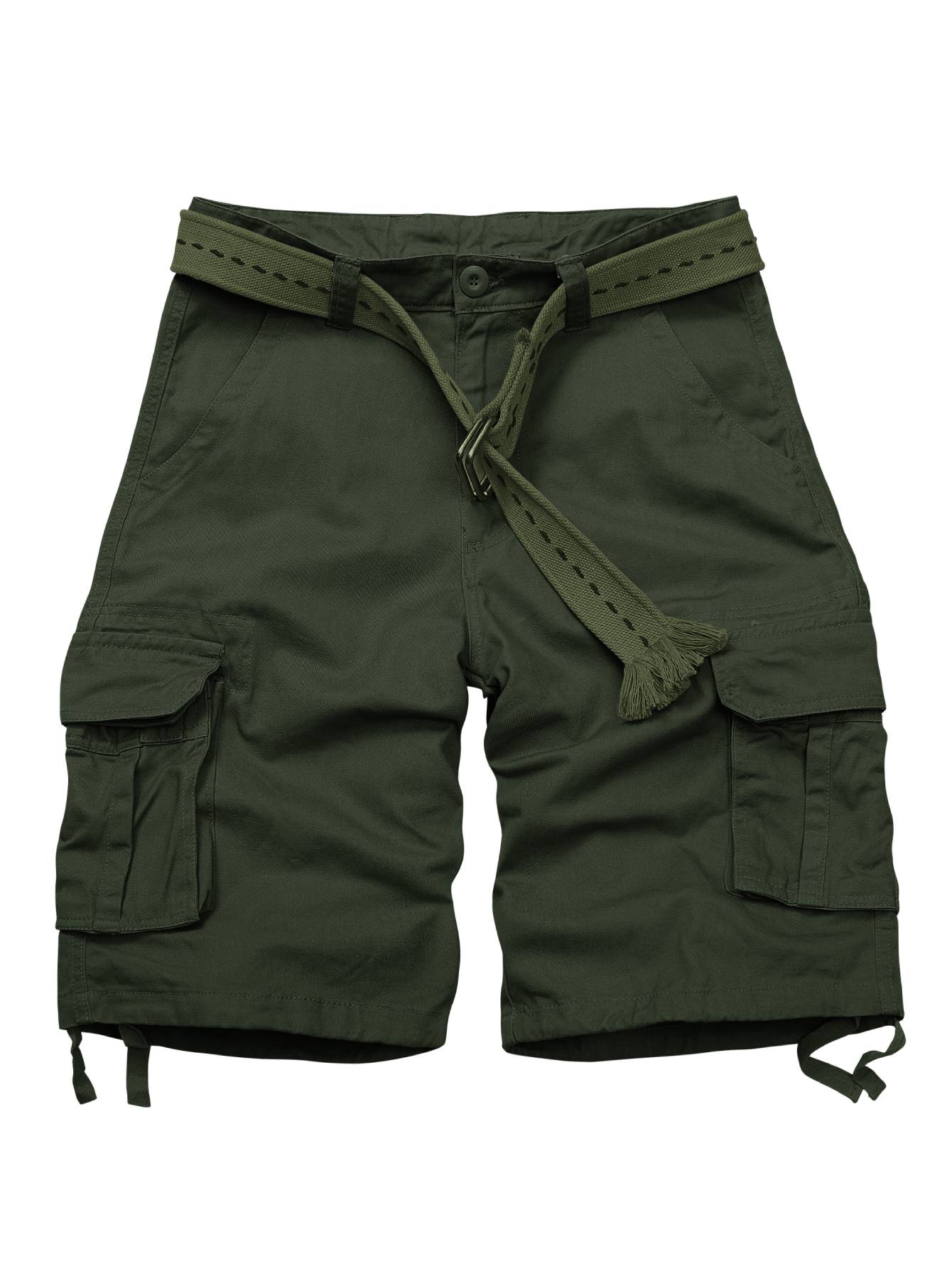 TRGPSG Men's Camo Multi-Pocket Relaxed Fit Casual Shorts,Outdoor Camouflage Twill Cargo Shorts 11" Inseam