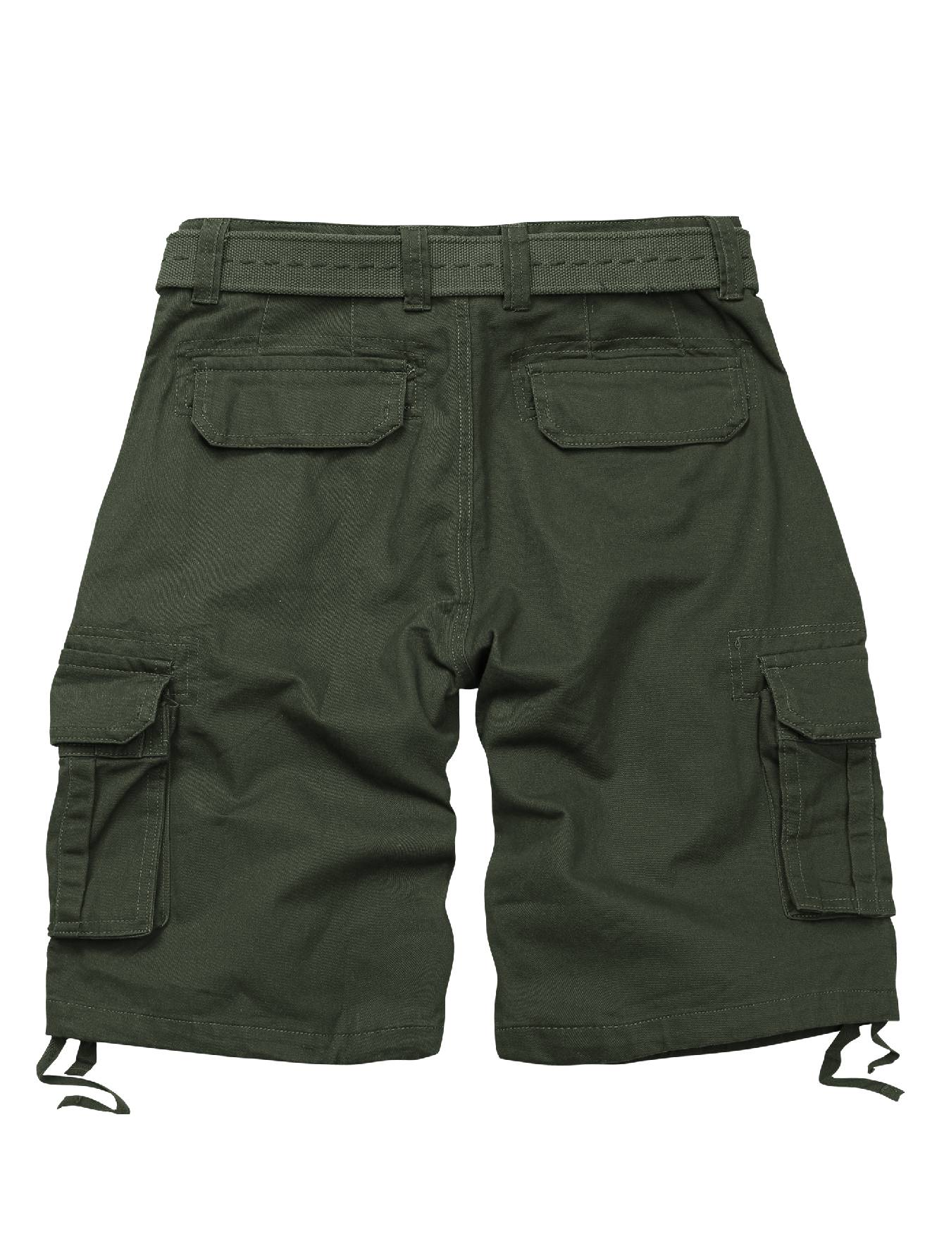 TRGPSG Men's Camo Multi-Pocket Relaxed Fit Casual Shorts,Outdoor Camouflage Twill Cargo Shorts 11" Inseam