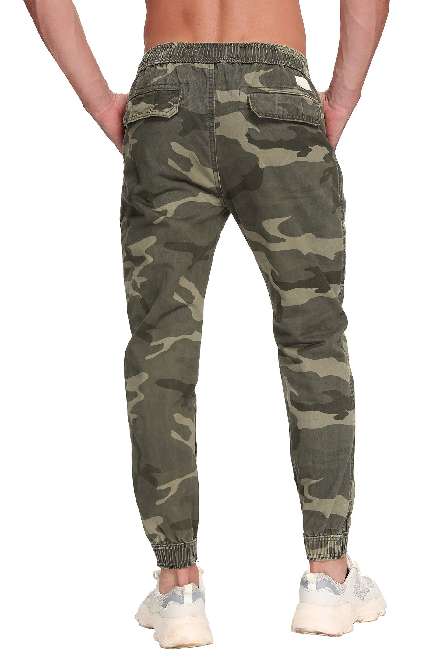 TRGPSG Men’s Joggers Pants Elastic Waist Camo Cargo Athletic Pants with Drawstring