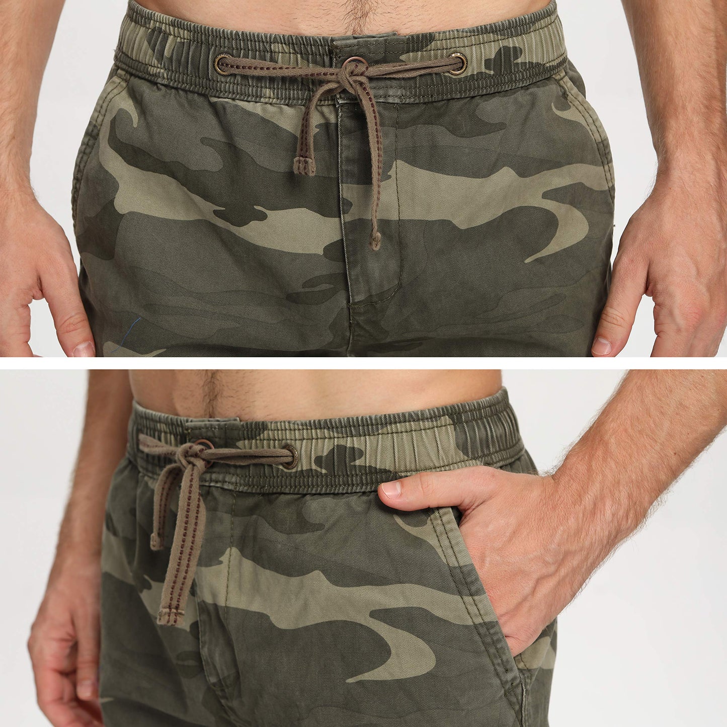 TRGPSG Men’s Joggers Pants Elastic Waist Camo Cargo Athletic Pants with Drawstring