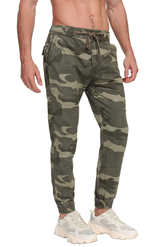 TRGPSG Men’s Joggers Pants Elastic Waist Camo Cargo Athletic Pants with Drawstring