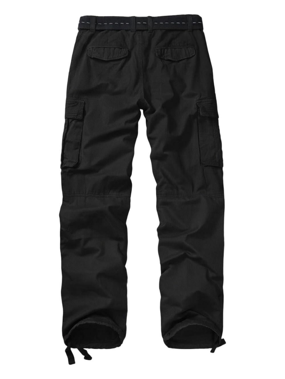 TRGPSG Men's Cotton Cargo Pants, Relaxed Fit 6-Pocket Utility Trousers with Drawstring Ankles, Sizes 32-42