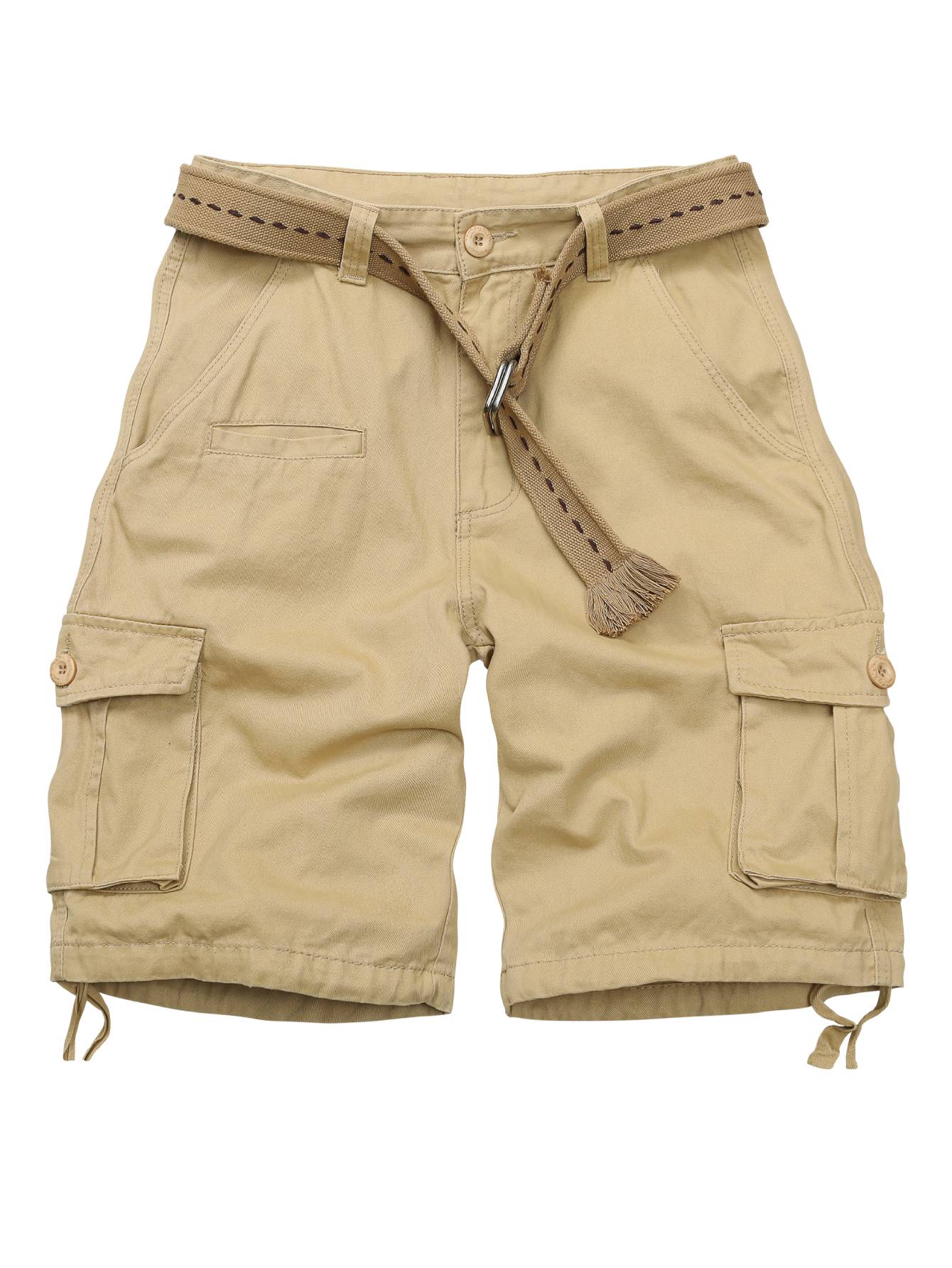 Men's Cargo Shorts with 7 Pockets, Non-tearable Comfy Cotton Camo Shorts,Causal Summer Work Shorts,Cargo Style(No Belt)