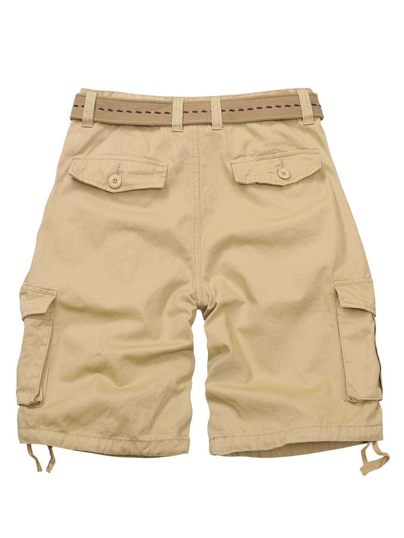 Men's Cargo Shorts with 7 Pockets, Non-tearable Comfy Cotton Camo Shorts,Causal Summer Work Shorts,Cargo Style(No Belt)