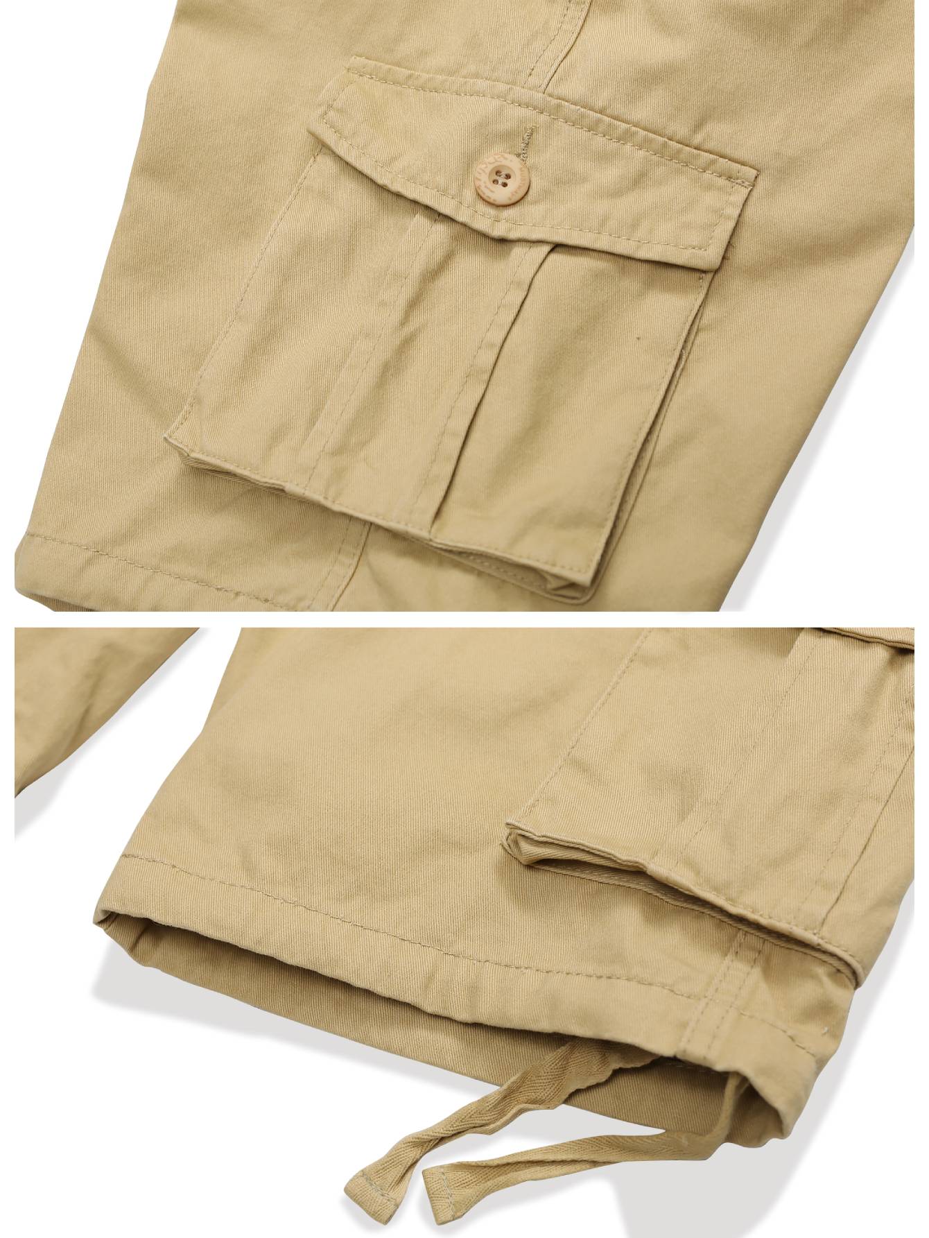 Men's Cargo Shorts with 7 Pockets, Non-tearable Comfy Cotton Camo Shorts,Causal Summer Work Shorts,Cargo Style(No Belt)