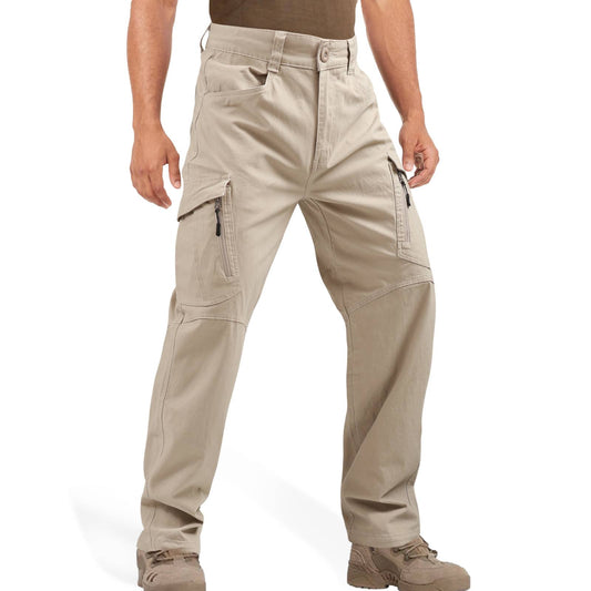 TRGPSG Men's Lightweight Outdoors with 8 Pockets Work Pants Ripstop Cargo Pants Water Resistant Outdoor Hiking Work Pants