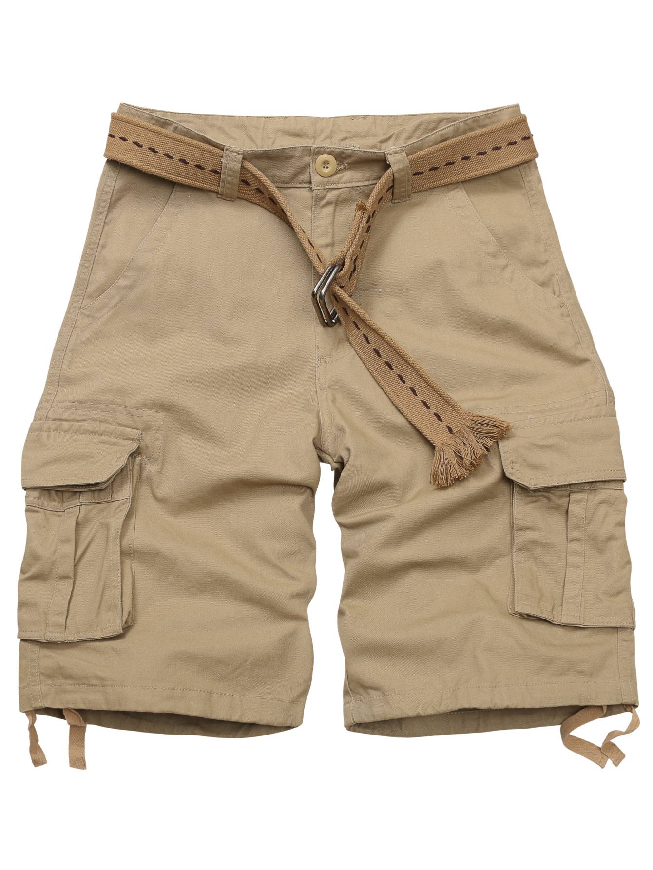 TRGPSG Men's Camo Multi-Pocket Relaxed Fit Casual Shorts,Outdoor Camouflage Twill Cargo Shorts 11" Inseam