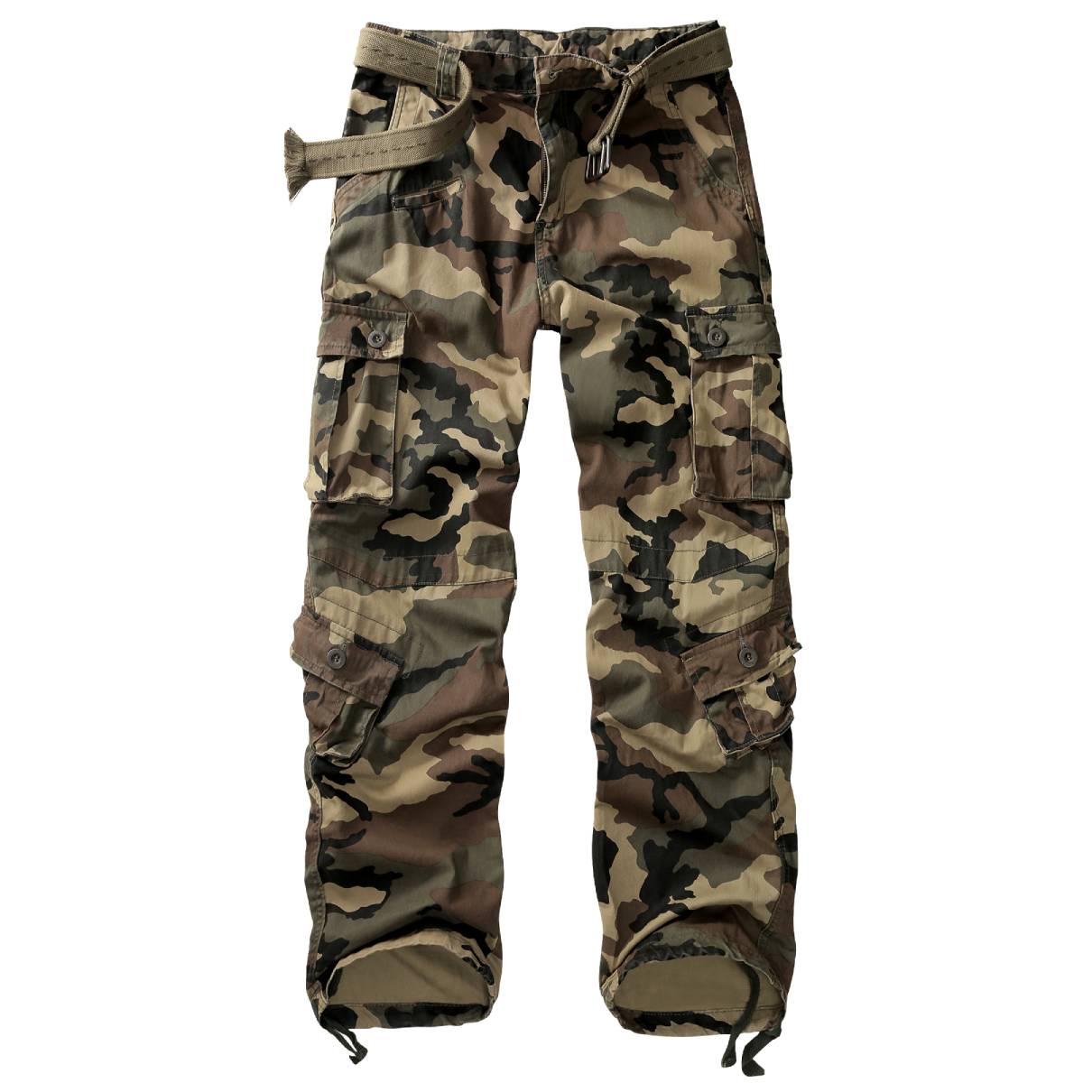 TRGPSG Men's Casual Relaxed Fit Cargo Pants with Pockets, Outdoor Camo Cotton Work Pants for Men