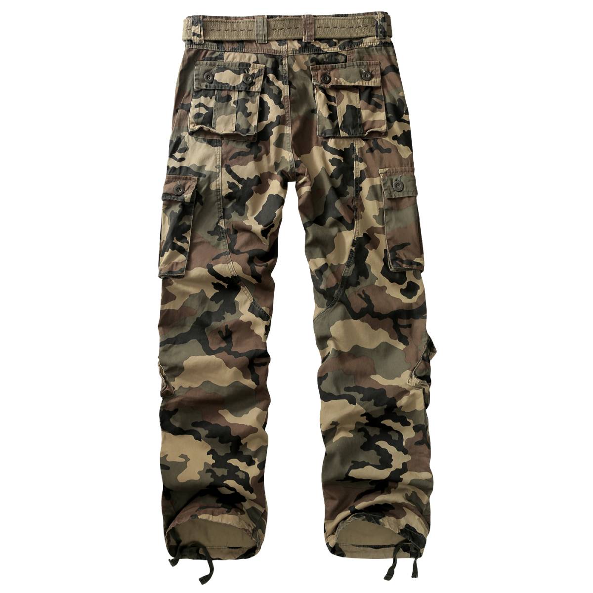 TRGPSG Men's Casual Relaxed Fit Cargo Pants with Pockets, Outdoor Camo Cotton Work Pants for Men