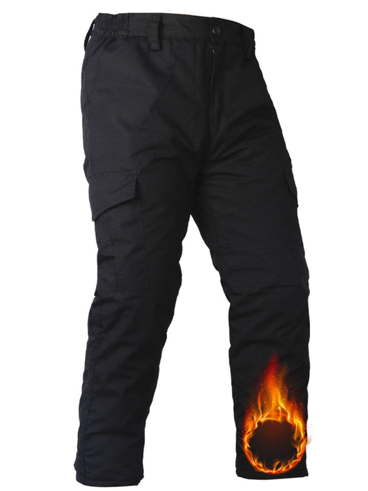 TRGPSG Men's Winter Snow Outdoor Cargo Pants 4 Pockets Warm Thermal Windproof Hiking Pants