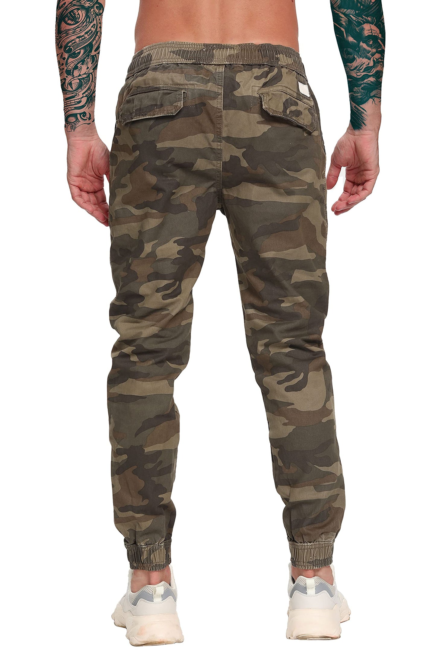 TRGPSG Men’s Joggers Pants Elastic Waist Camo Cargo Athletic Pants with Drawstring