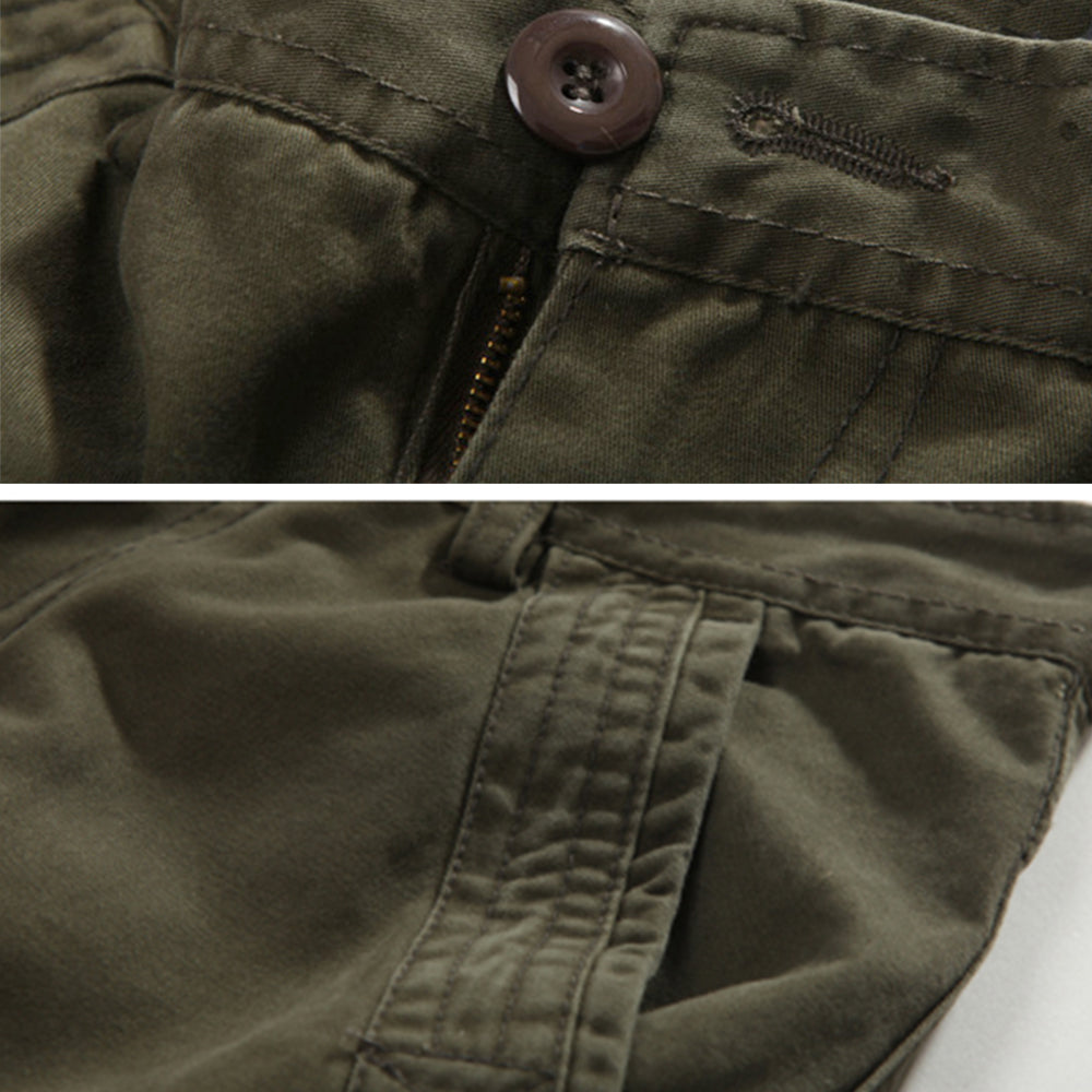 TRGPSG Men's Cotton Casual Cargo Shorts with Multi Pockets