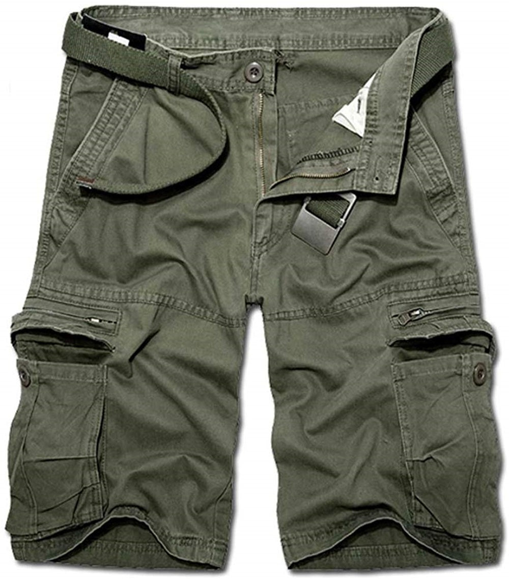 TRGPSG Men's Cotton Casual Cargo Shorts with Multi Pockets