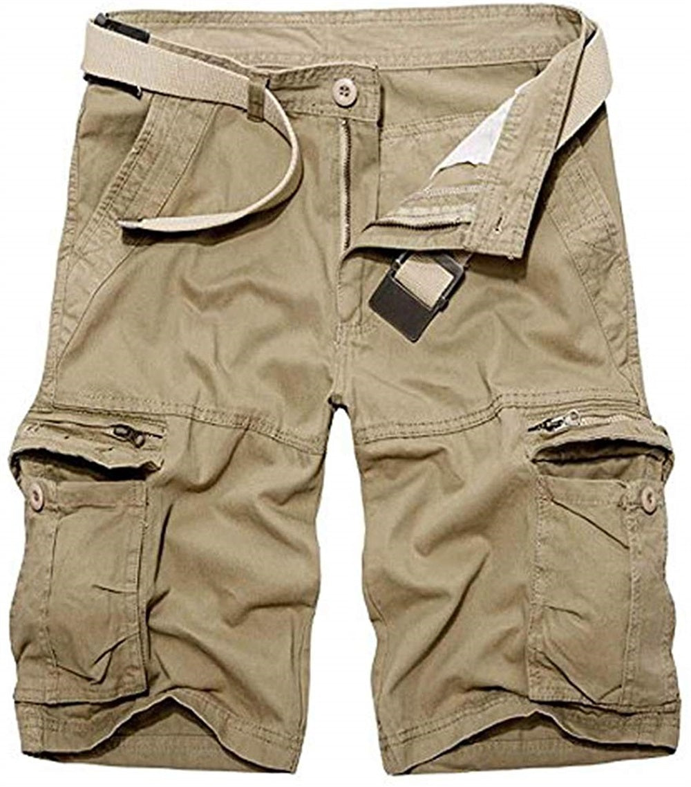 TRGPSG Men's Cotton Casual Cargo Shorts with Multi Pockets