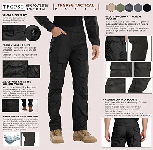 TRGPSG Men's Waterproof Hiking Pants,Scratch-Resistant Military Combat Tactical Pants,Outdoor Work BDU Cargo Pants Workwear