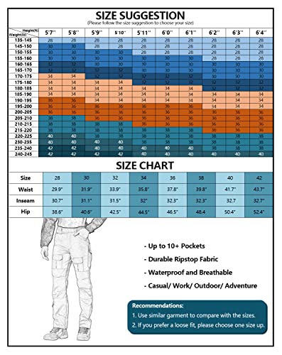 TRGPSG Men's Waterproof Hiking Pants,Scratch-Resistant Military Combat Tactical Pants,Outdoor Work BDU Cargo Pants Workwear